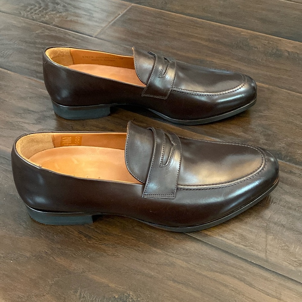 Wolf & Shepherd men’s dark brown leather penny loafers shoes size 12 - Picture 5 of 10